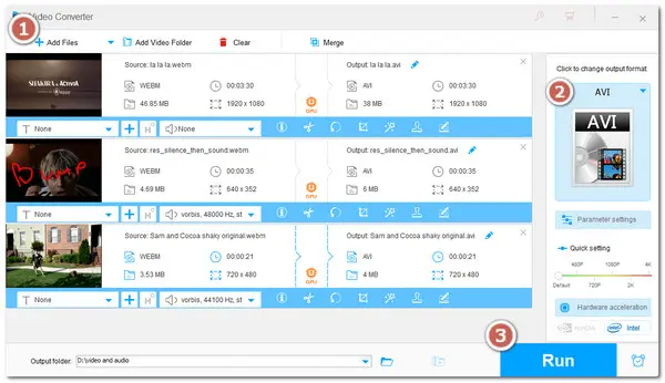 Convert WebM File to AVI