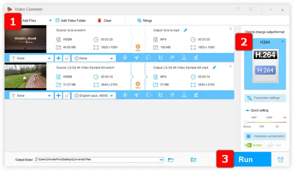 WebM to H264 Converter