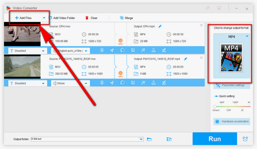 Add desired WebM files in two ways