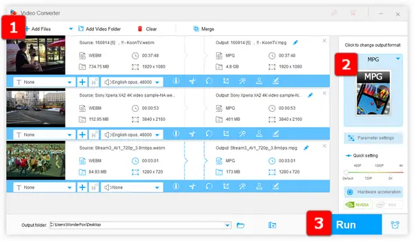 3 Steps to Convert WebM to MPG