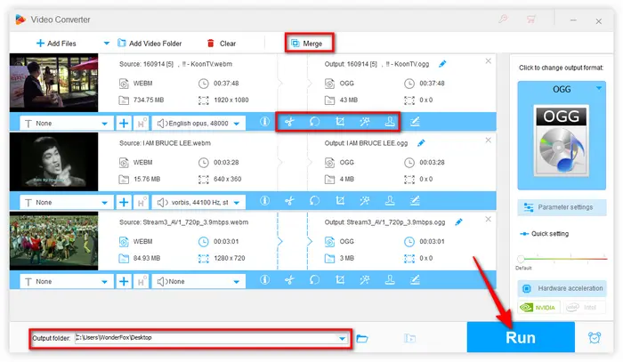 Convert WebM to Ogg in Batches