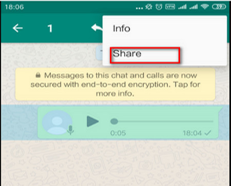Download WhatsApp voice message on Android