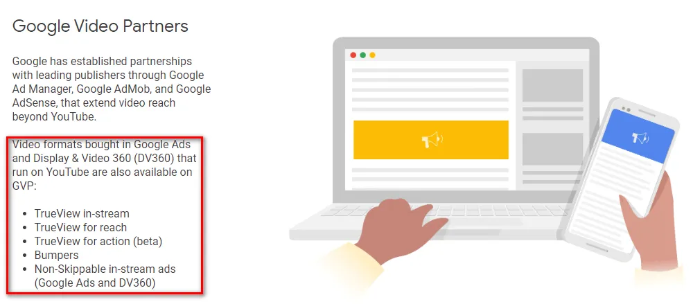 Which Two Video Formats Are Available on Google Video Partners Choose Two