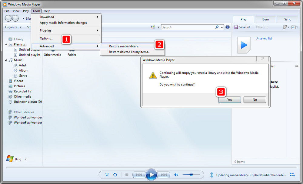 Resolve CD won't rip to Windows Media Player