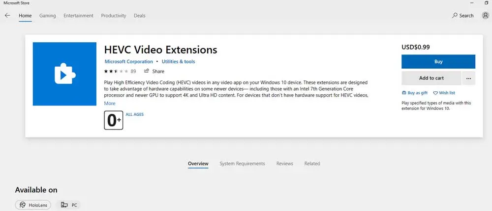 HEVC Video Extension