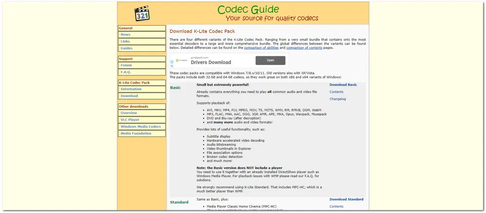 K-Lite Codec Pack