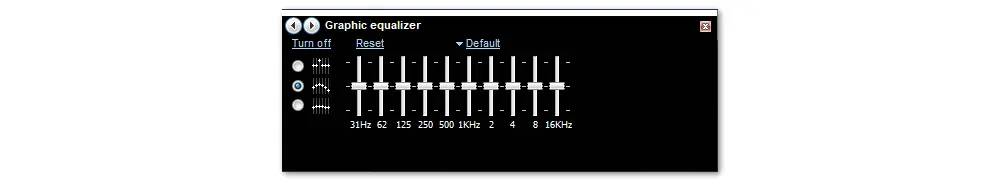 Graphic Equalizer Settings