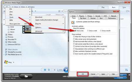 Install Codecs from Window Media Player