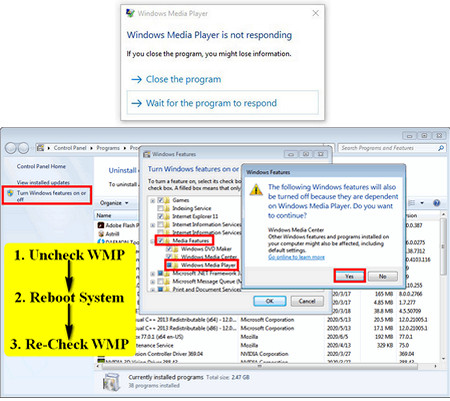 Reset Windows Media Player to Fix Windows Media Player Not Responding