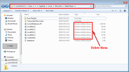 Delete the Windows Media Player Library to Fix Windows Media Player Not Responding