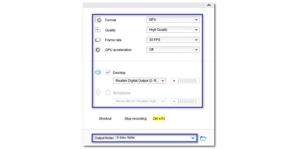 Adjust Recording Settings