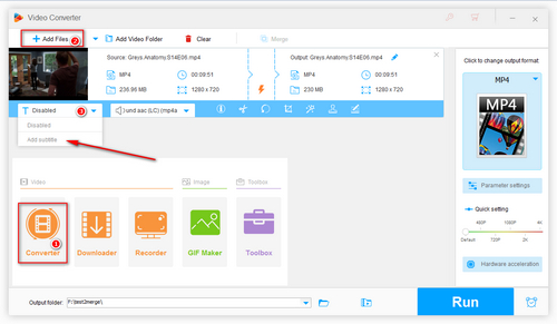 Add Video File and External Subtitle File