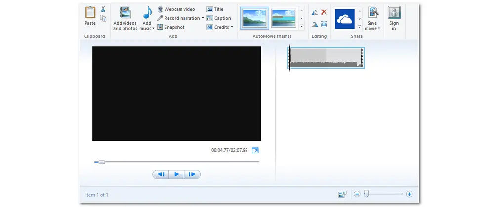 Windows Movie Maker Black Screen