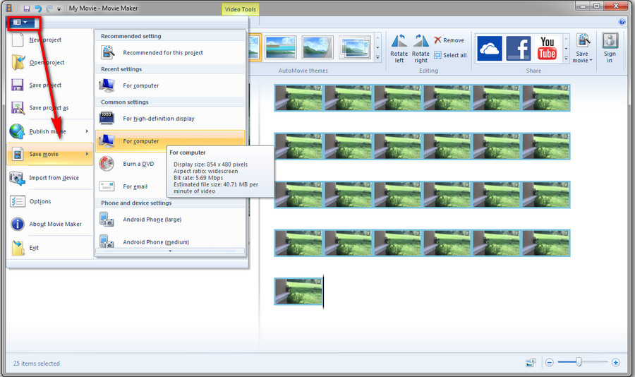 How to reverse a video in Windows Movie Maker