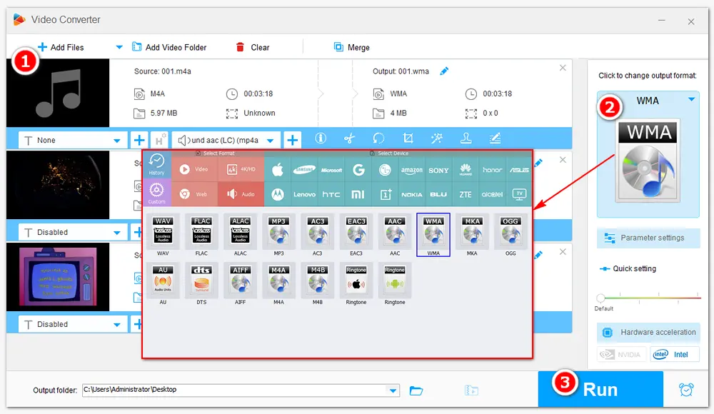 Convert Video/Audio to WMA