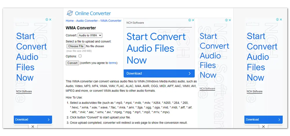 WMA Format Online Converter