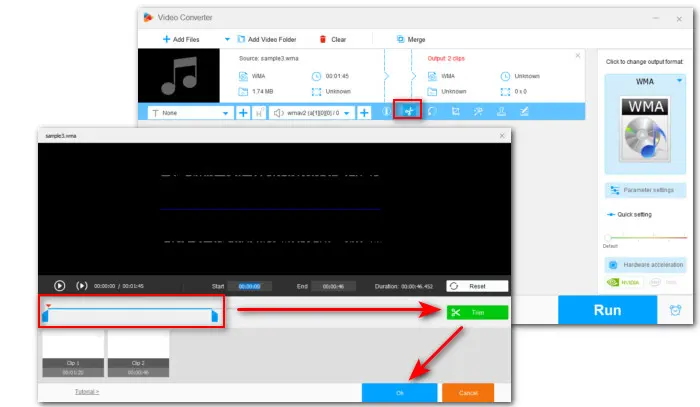 Cut WMA Audio into Clips