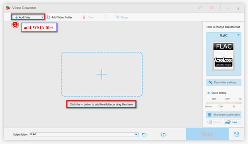 Import WMA files into the converter