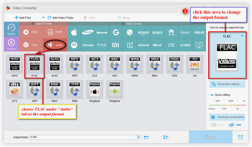 Choose FLAC as the output format