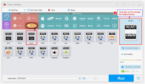 Choose an iTunes supported output format