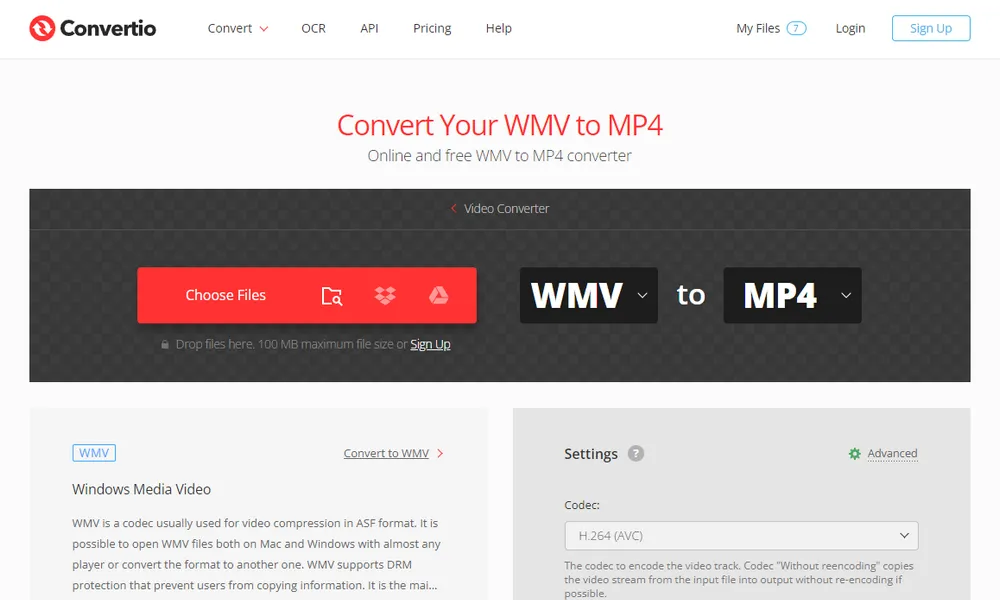 Free WMV to MP4 Converter Online