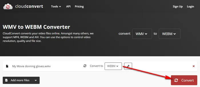 Online WMV to WebM Converter