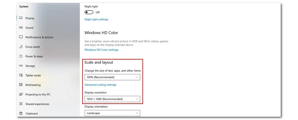 Change the Display Settings