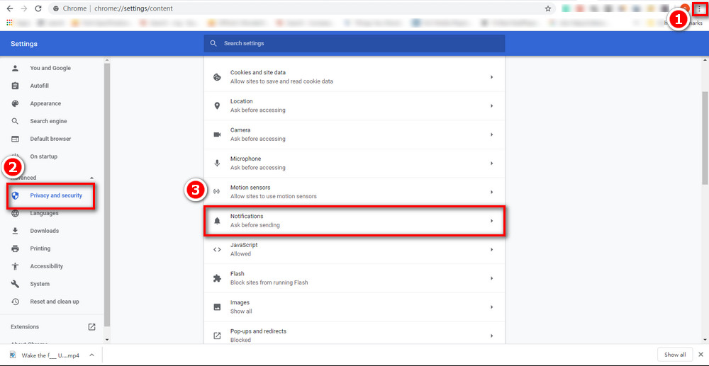 Remove Y2mate notification from Chrome browser