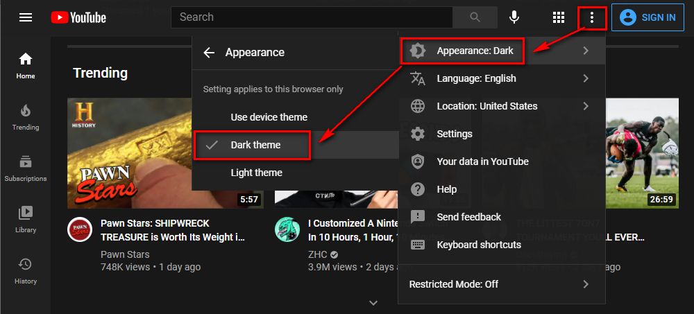 How to Turn on Dark Mode on YouTube