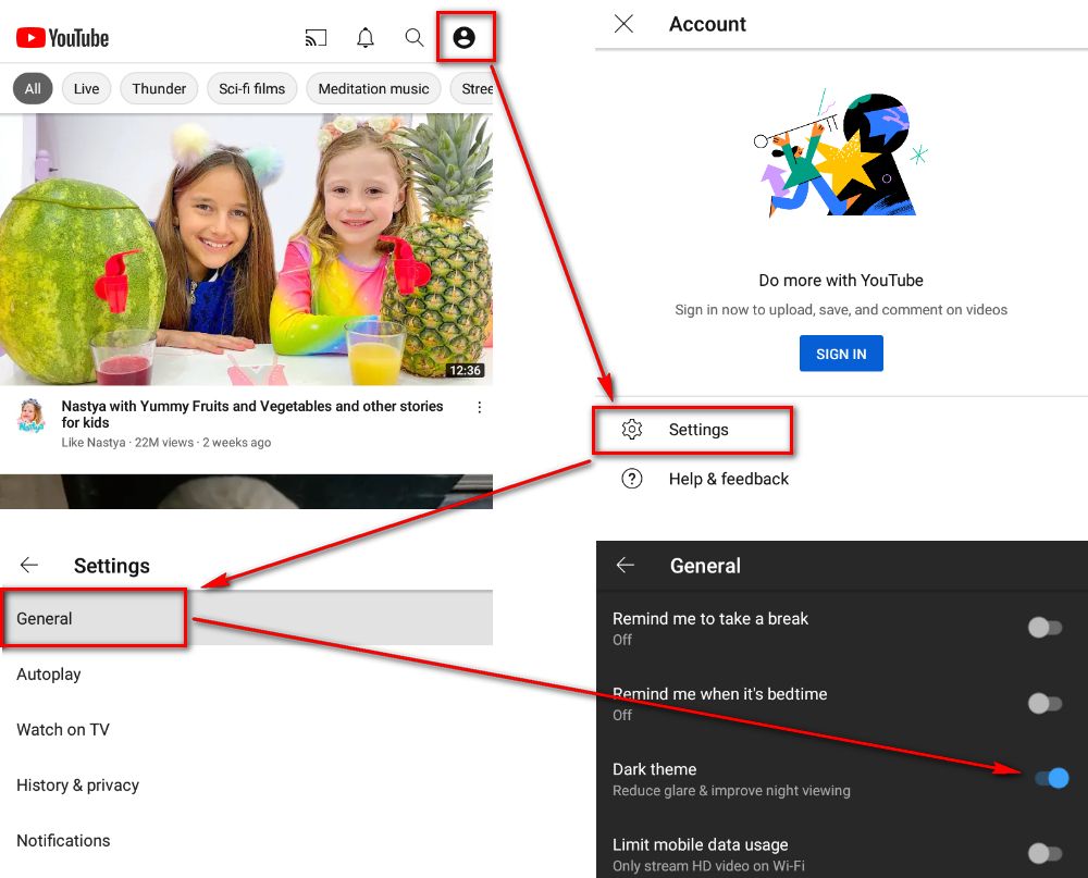 How to Set YouTube to Dark Mode