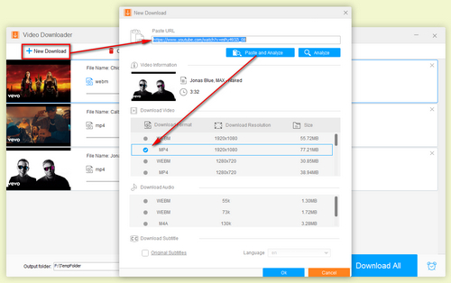 Choose Wanted Output Resolution and Format