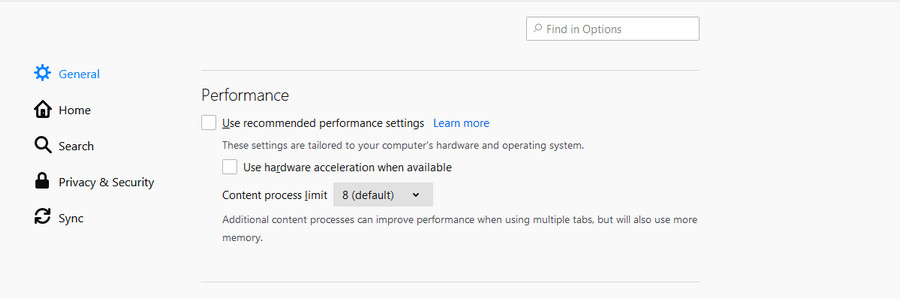 Disable hardware acceleration