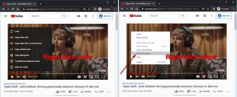 YouTube Picture-in-Picture Chrome