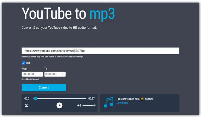 Download YouTube Shorts Video to MP3