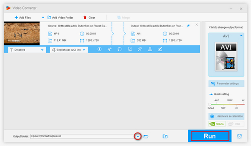 Click Run to Start the Conversion Process