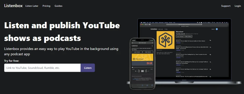 Listenbox YouTube to Podcast Converter