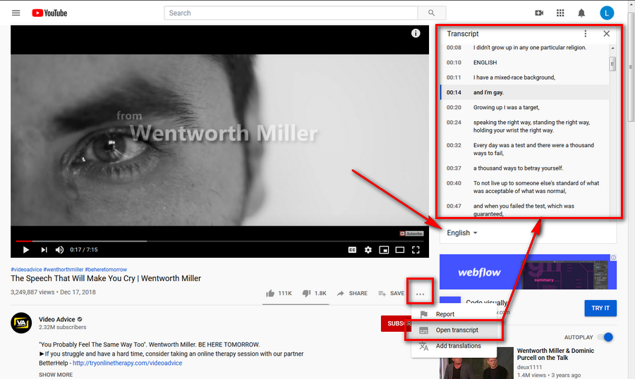 How to Get Transcript of YouTube Video