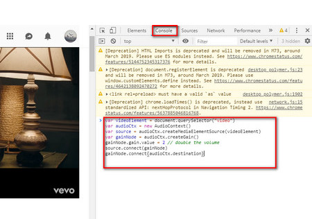 YouTube Increase Volume of Uploaded Video with JavaScript