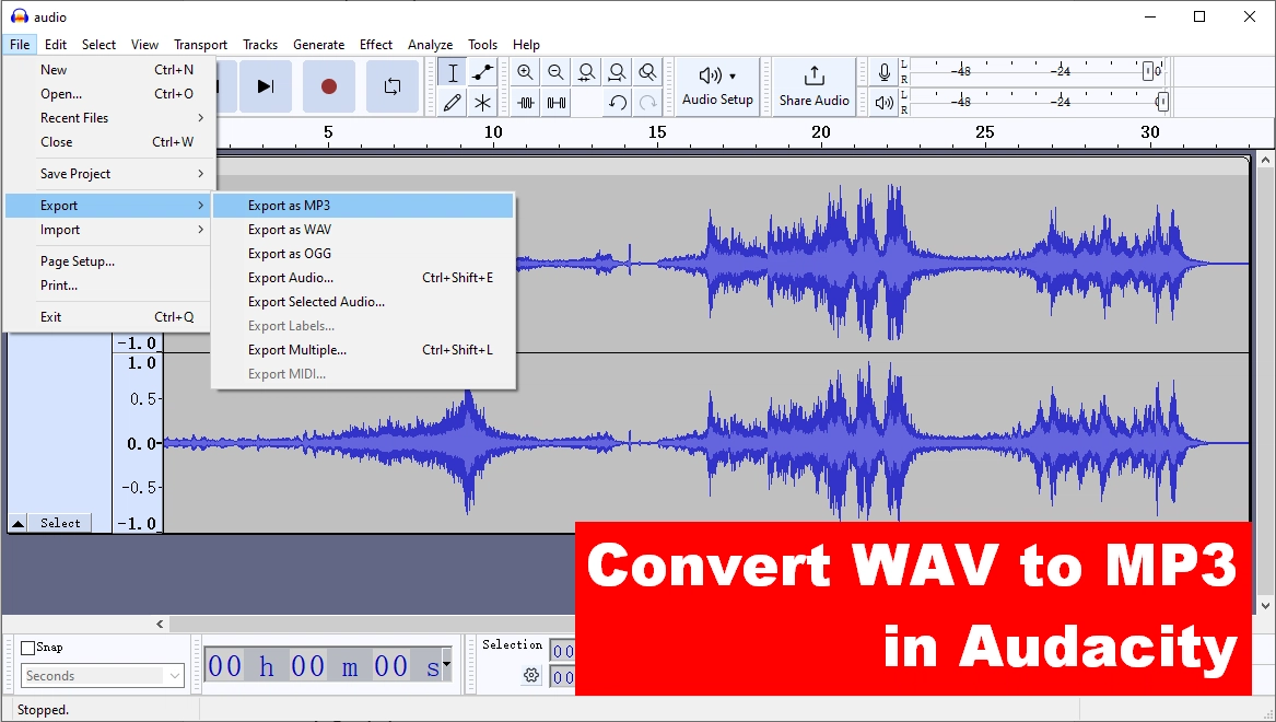 How to Convert WAV to MP3 in Audacity?