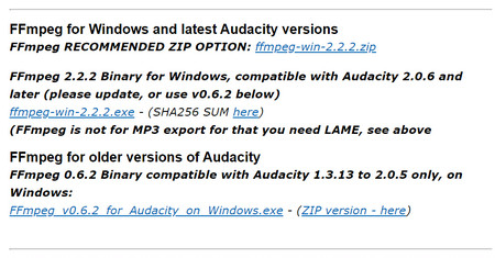 ffmpeg for audacity not working