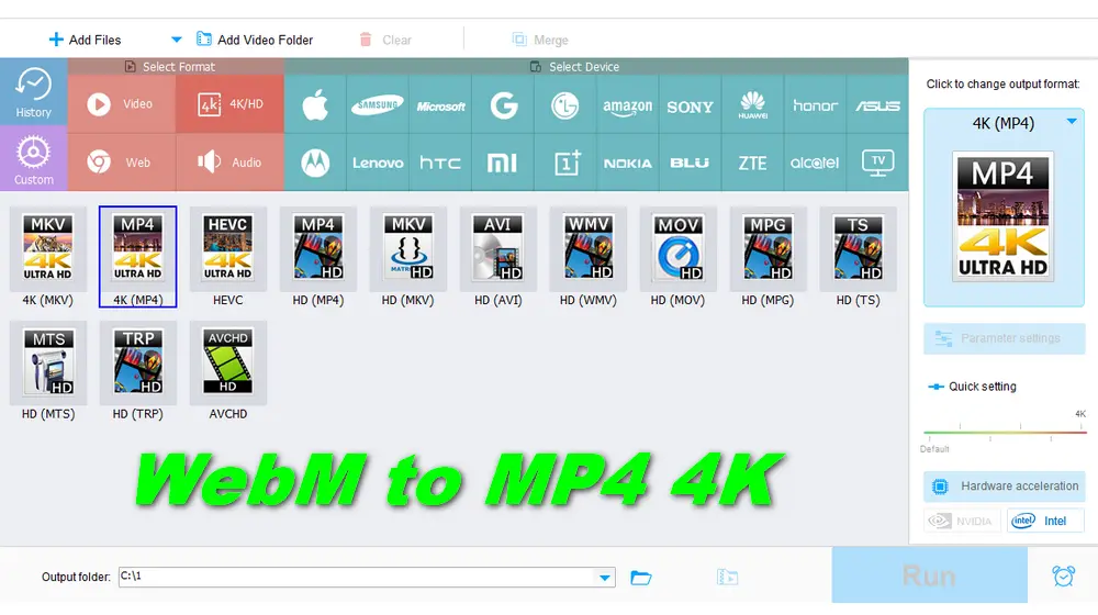 Convert WebM to MP4 4K UHD?
