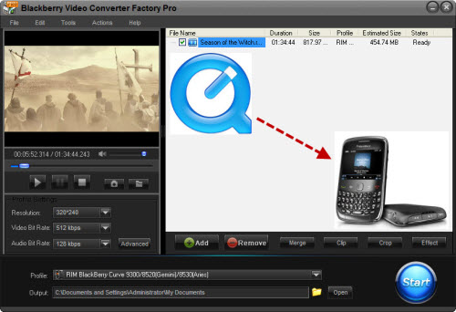 Video to BlackBerry 9300