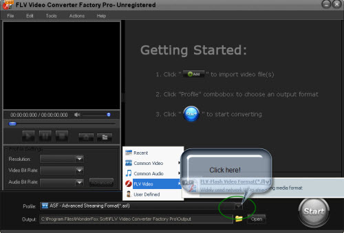 choose output format