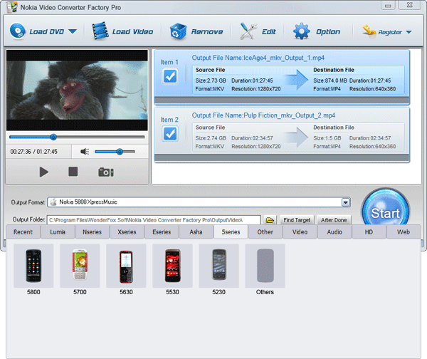 Nokia Video Converter for Nokia 5800 cell phone